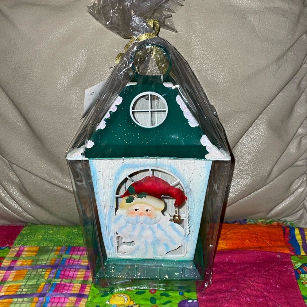 NWT Delicates Red & White Holiday Decor Lantern